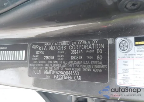 2010 Kia Forte Ex из США, поврежденный, VIN KNAFU4A28A5844553